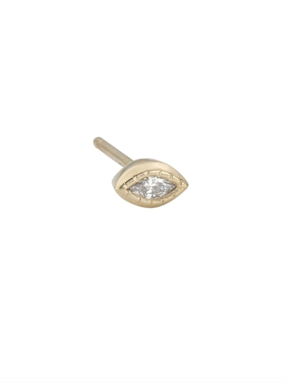 Jennie Kwon Designs Diamond Marquise Stud (Single) 14k Yellow Gold